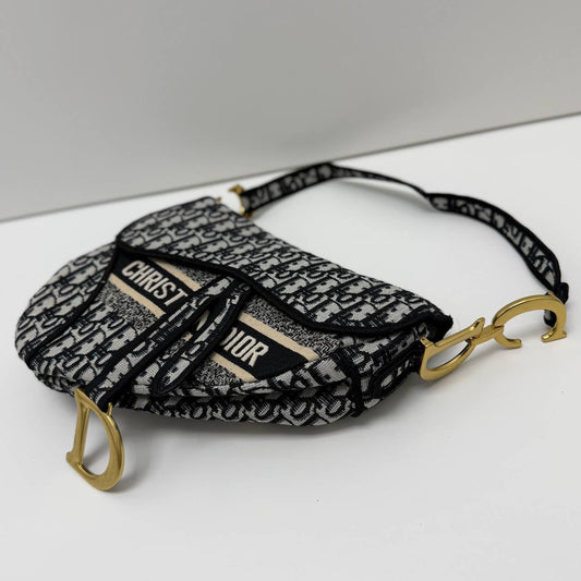 Christian Dior Saddle Bag Blue Dior Oblique Embroidery Handbag Womens Best Sale UK Reps AAA Quality