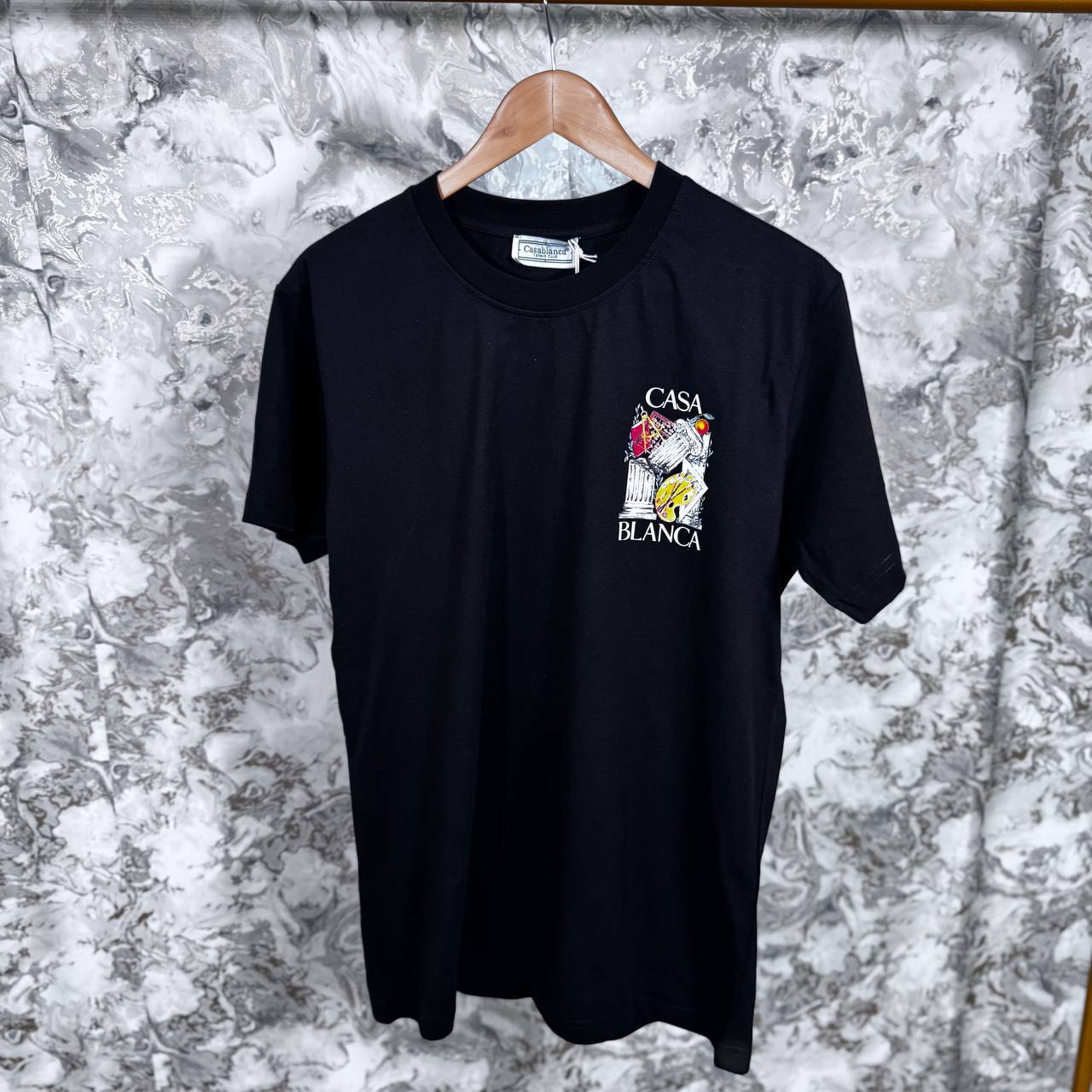 Casablanca L'Artiste Printed Crewneck T-Shirt Mens in 2 Colors Best Sale UK Reps AAA Quality