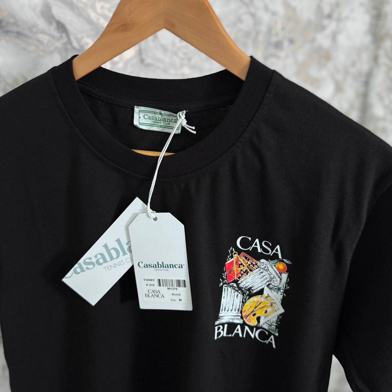 Casablanca L'Artiste Printed Crewneck T-Shirt Mens in 2 Colors Best Sale UK Reps AAA Quality