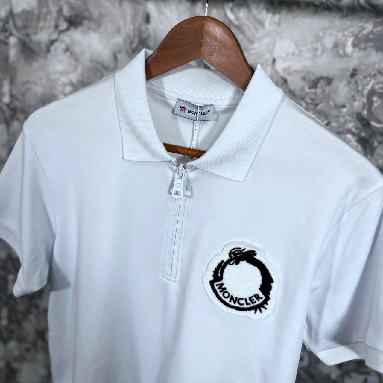 Moncler Embroidered Dragon Piquet Polo Shirt Mens in 2 Colors Best Sale UK Reps AAA Quality