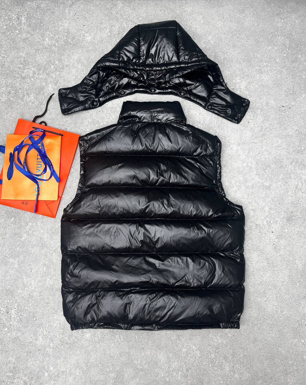 Moncler Black Bormes Hooded Down Gilet Mens in Black Best Sale UK Reps AAA Quality