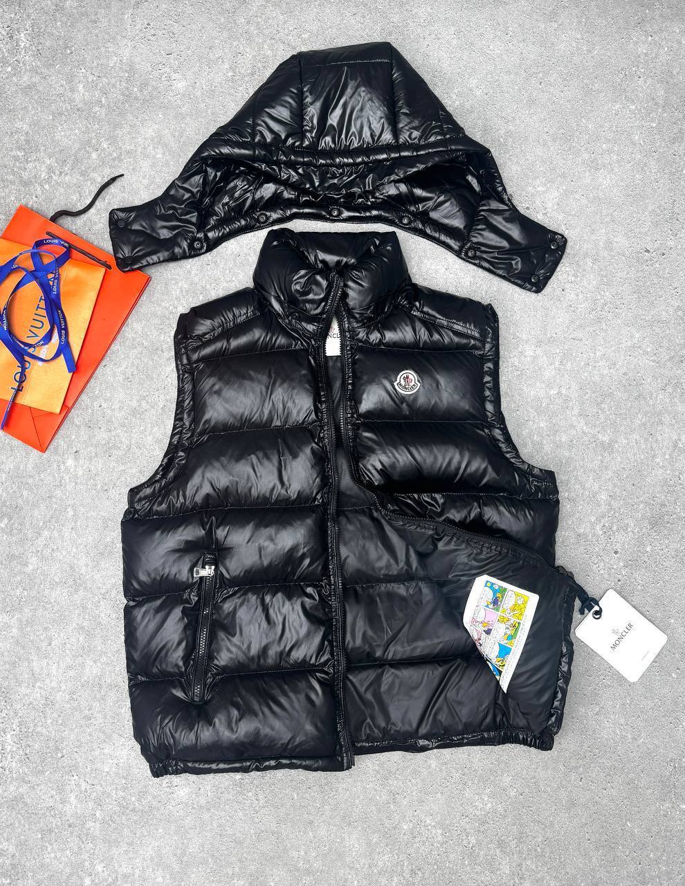 Moncler Black Bormes Hooded Down Gilet Mens in Black Best Sale UK Reps AAA Quality