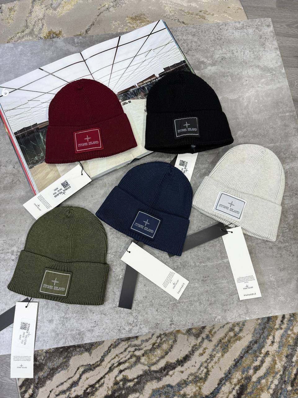 Stone Island Cashmere Merino Wool Skully Mens Beanie in Multiple Colors Best Sale UK Reps AAA Quality