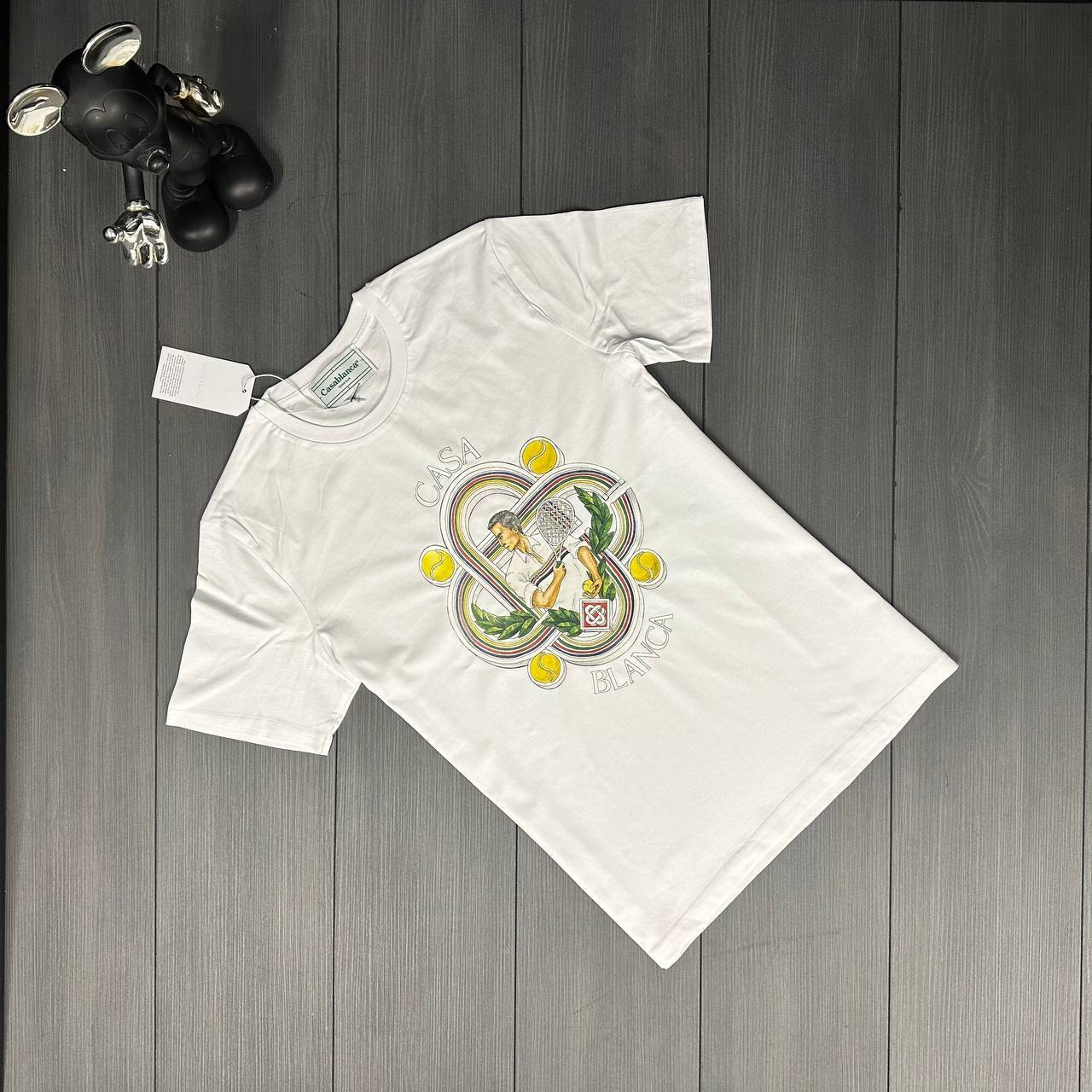 Casablanca For The Peace Le Joueur Printed T-Shirts Mens in 2 Colors Best Sale UK Rep AAA Quality