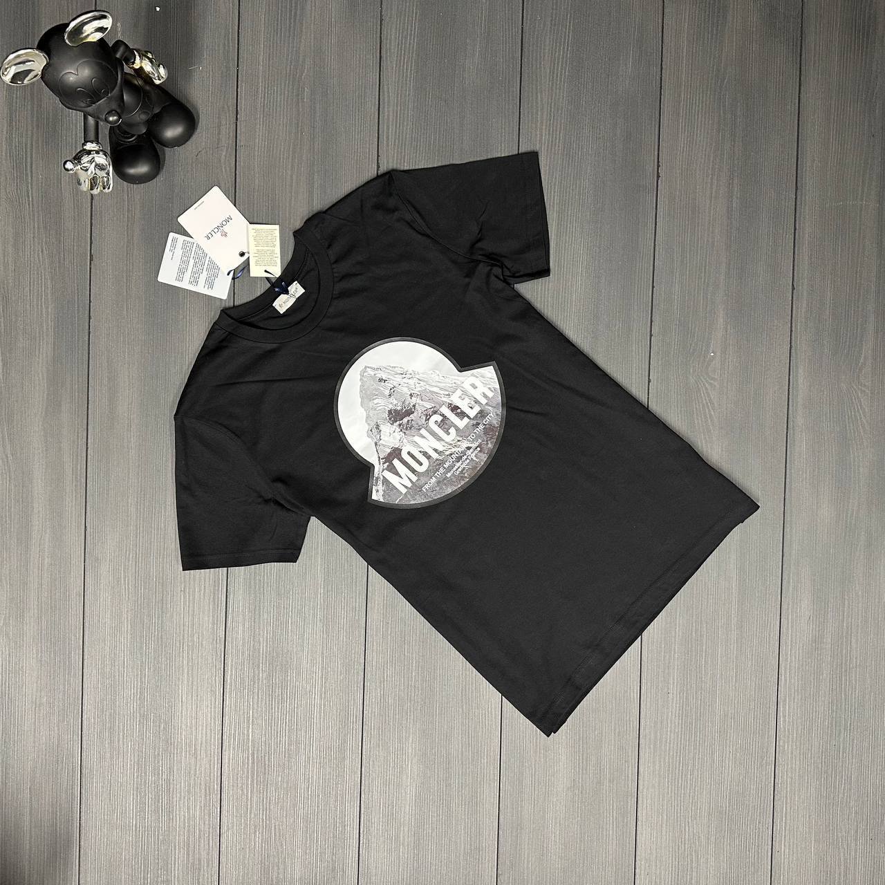 Moncler Mountain Logo Print Maglia T-Shirts Mens in 2 Colors Best Sale UK Rep AAA Quality