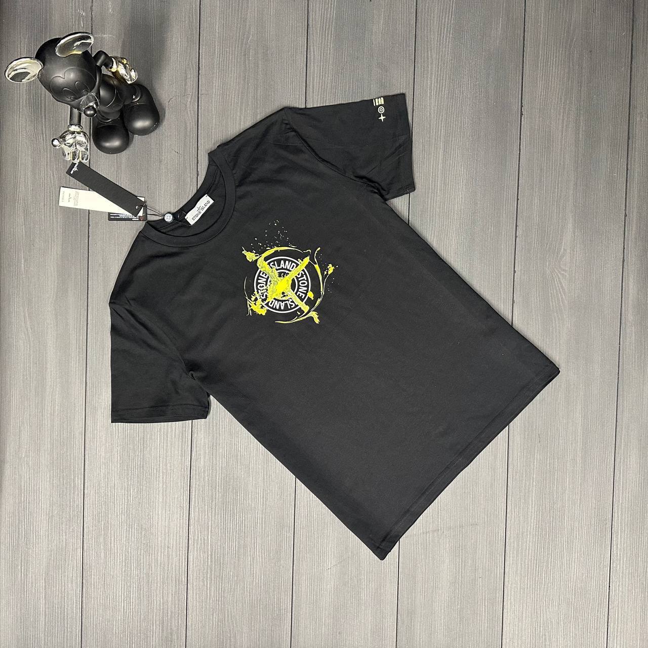 Stone Island Paint Splatter Compass Crewneck T-Shirts Mens in 2 Colors Best Sale UK Rep AAA Quality