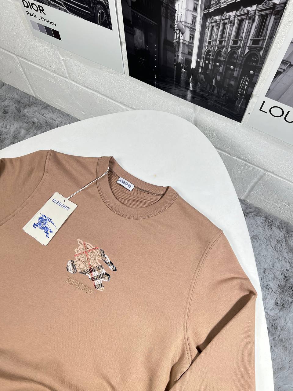 Burberry EKD-Textured Cotton Long Sleeve Sweatshirt Mens in Multiple Colors UK Reps AAA Quality