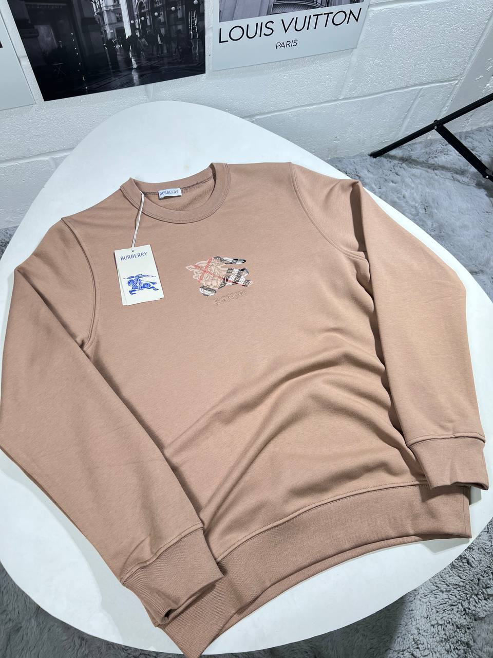 Burberry EKD-Textured Cotton Long Sleeve Sweatshirt Mens in Multiple Colors UK Reps AAA Quality