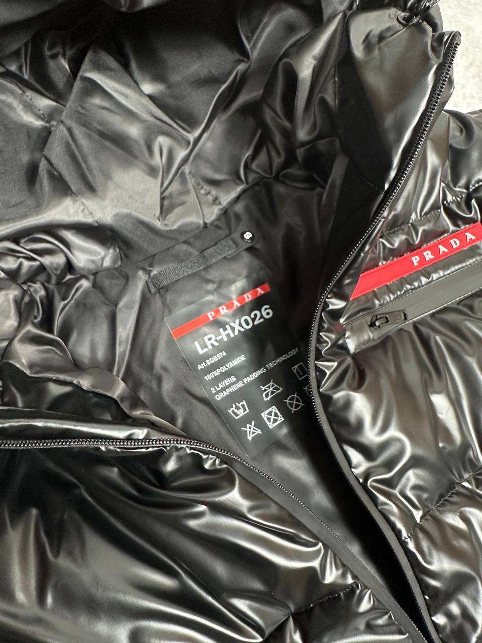 Prada Dincer Short Down Logo Jacket Mens in Black Color Best Sale UK Reps AAA Quality