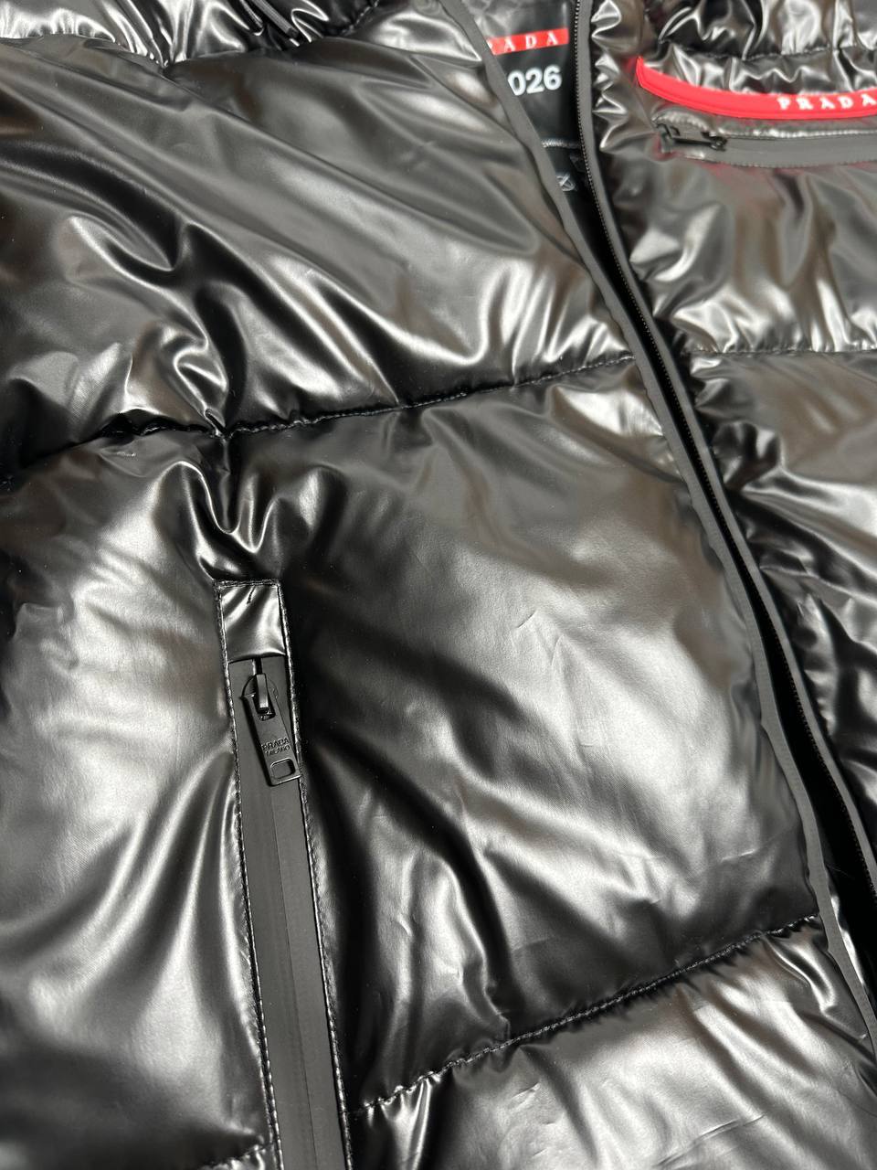 Prada Dincer Short Down Logo Jacket Mens in Black Color Best Sale UK Reps AAA Quality