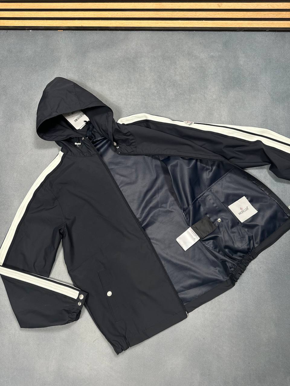 Moncler Navy Blue Mens Jackets Lite Windbreaker UK Reps AAA Quality Best Sale