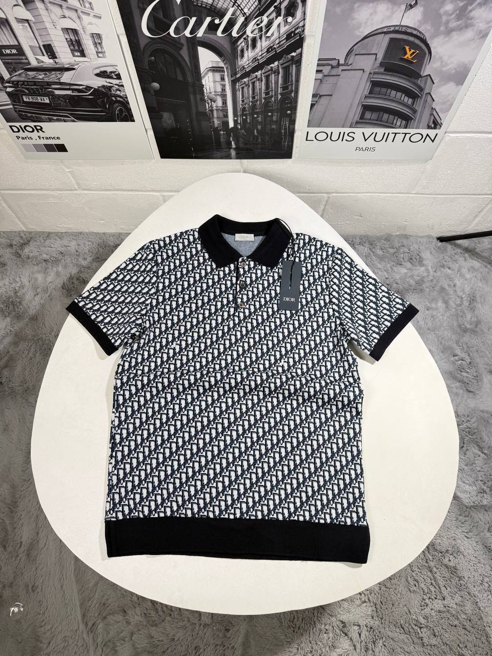 Christian Dior Oblique Polo Shirt Cotton Mens in 2 Colors Best Sale UK Reps AAA Quality