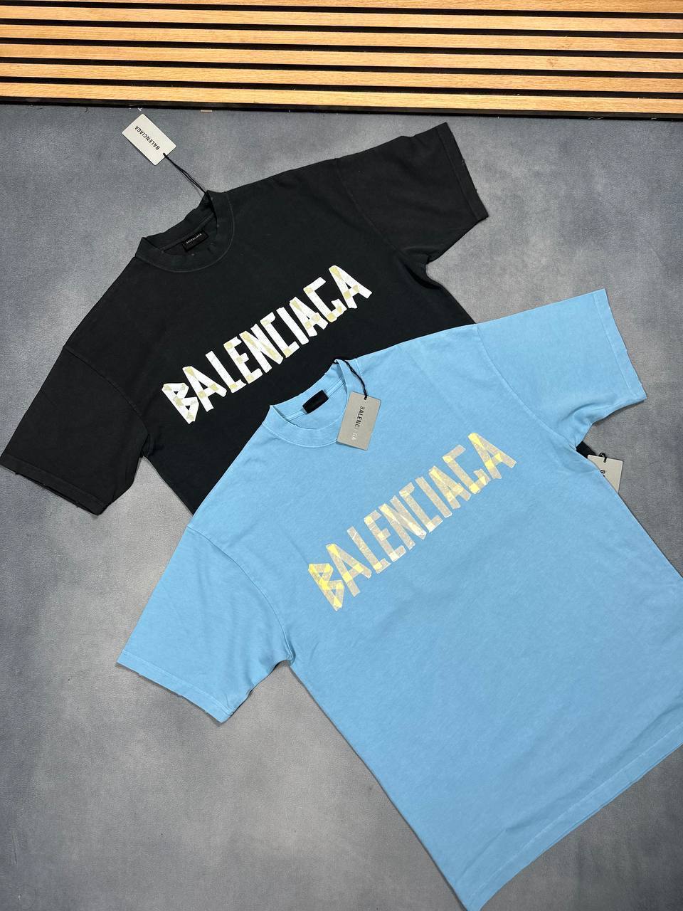 Balenciaga Tape-Logo Printed T-Shirts in 2 Colors Mens UK Reps AAA Quality