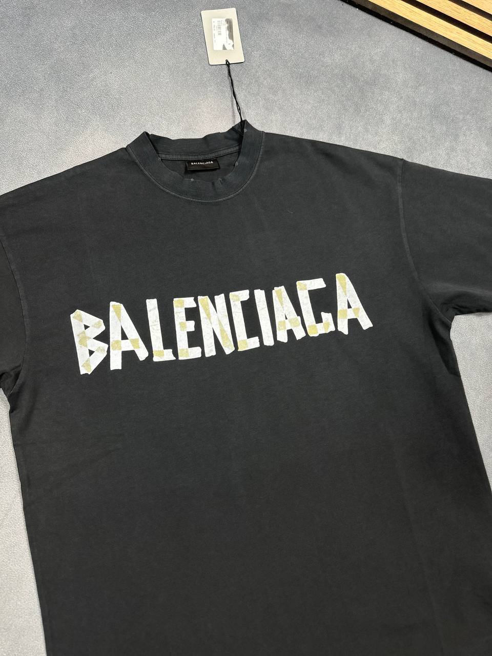 Balenciaga Tape-Logo Printed T-Shirts in 2 Colors Mens UK Reps AAA Quality