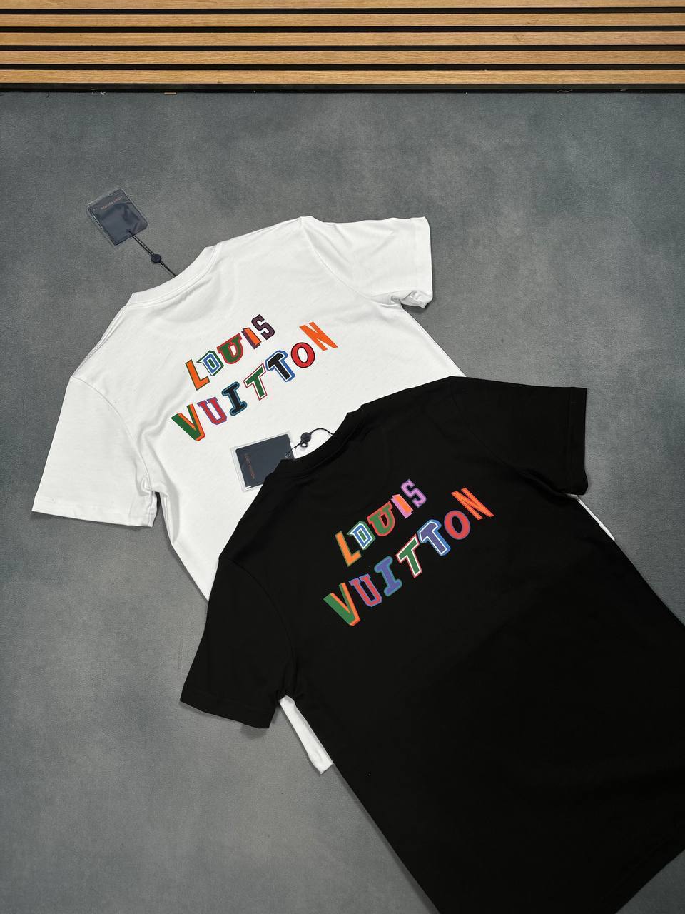 Louis Vuitton NBA White Spellout Logo Mens T-Shirts in 2 Color UK Reps AAA Quality