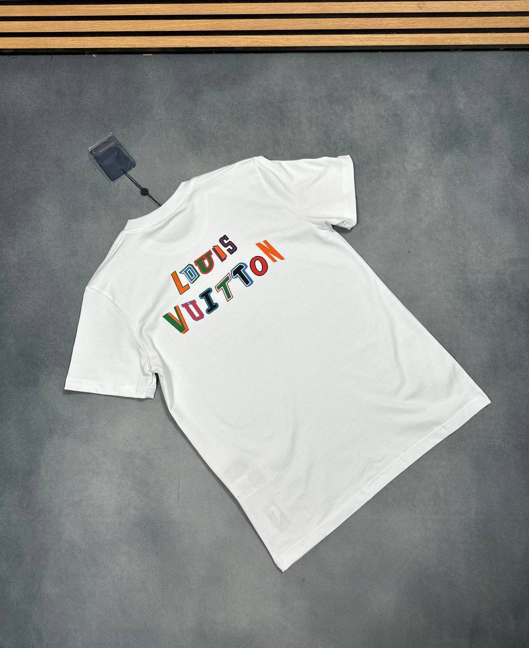 Louis Vuitton NBA White Spellout Logo Mens T-Shirts in 2 Color UK Reps AAA Quality