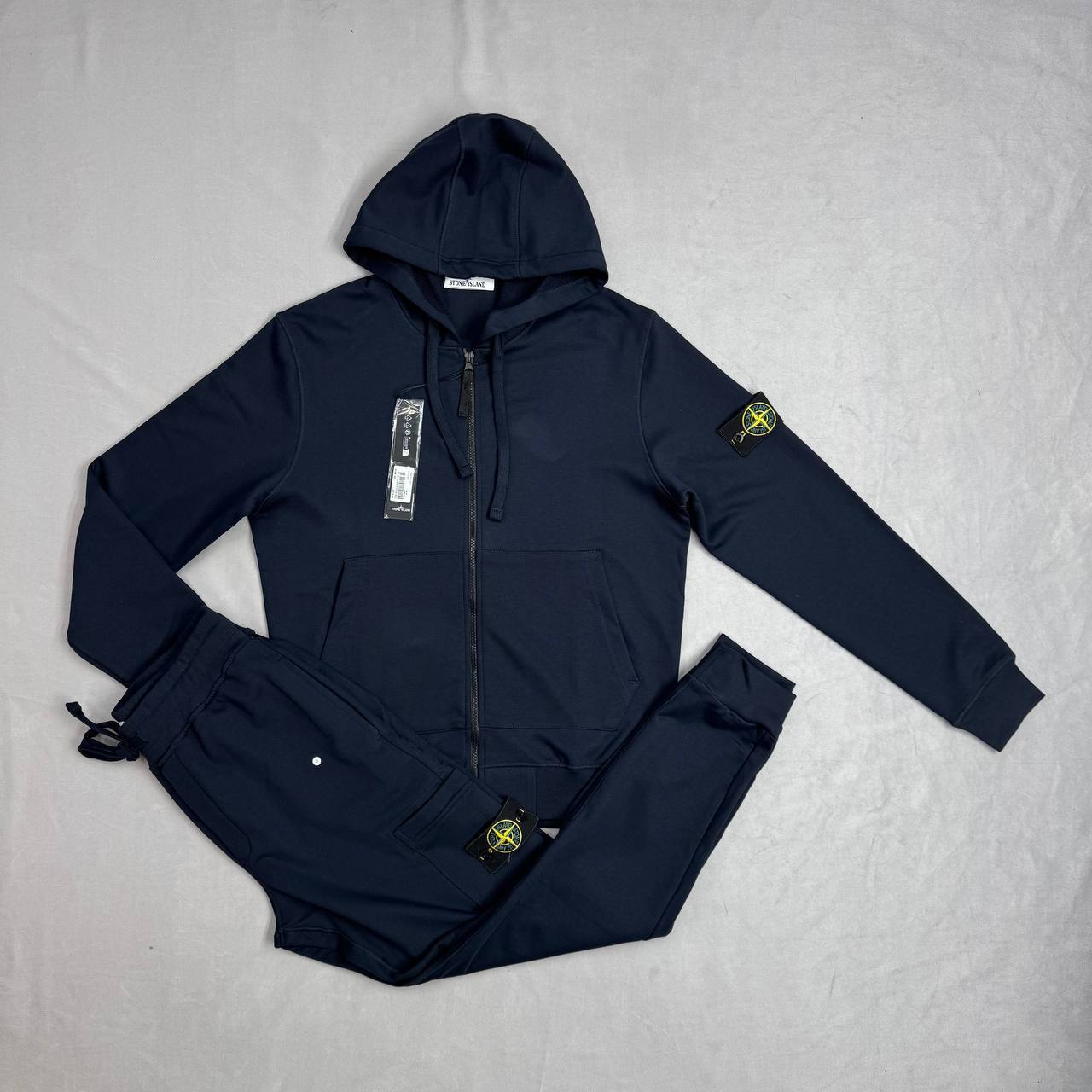 Stone Island Cotton Fleece Garment Dyed Zip Hooded Tracksuit Mens in Multiple Colors UK Replica