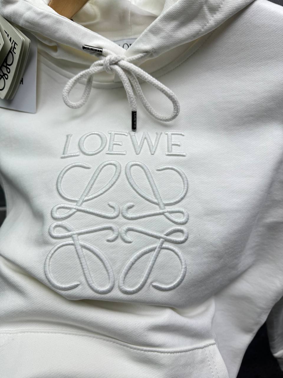 Loewe Anagram Tonal Cotton Hoodie Mens in Multiple Colors Best Sale UK Reps AAA Quality
