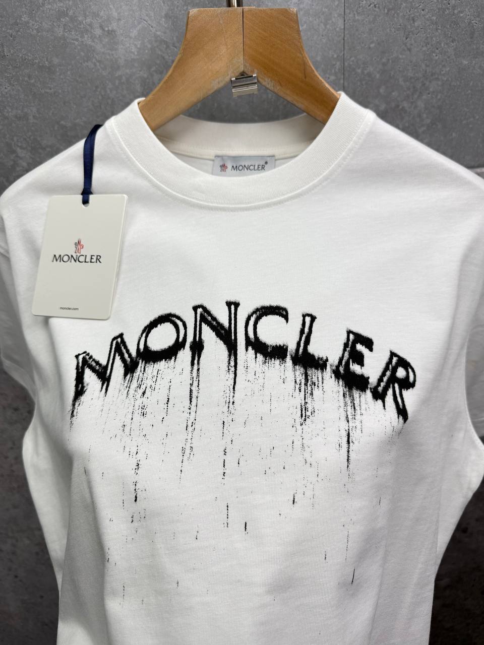 Moncler Logo-Print Faded-effect Cotton T-Shirts Mens in 2 Colors Best Sale UK Reps AAA Quality