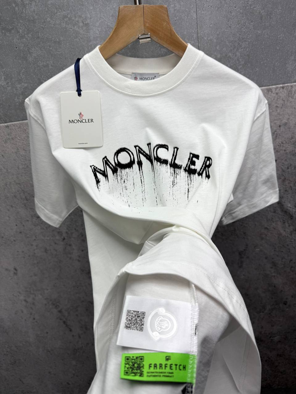 Moncler Logo-Print Faded-effect Cotton T-Shirts Mens in 2 Colors Best Sale UK Reps AAA Quality
