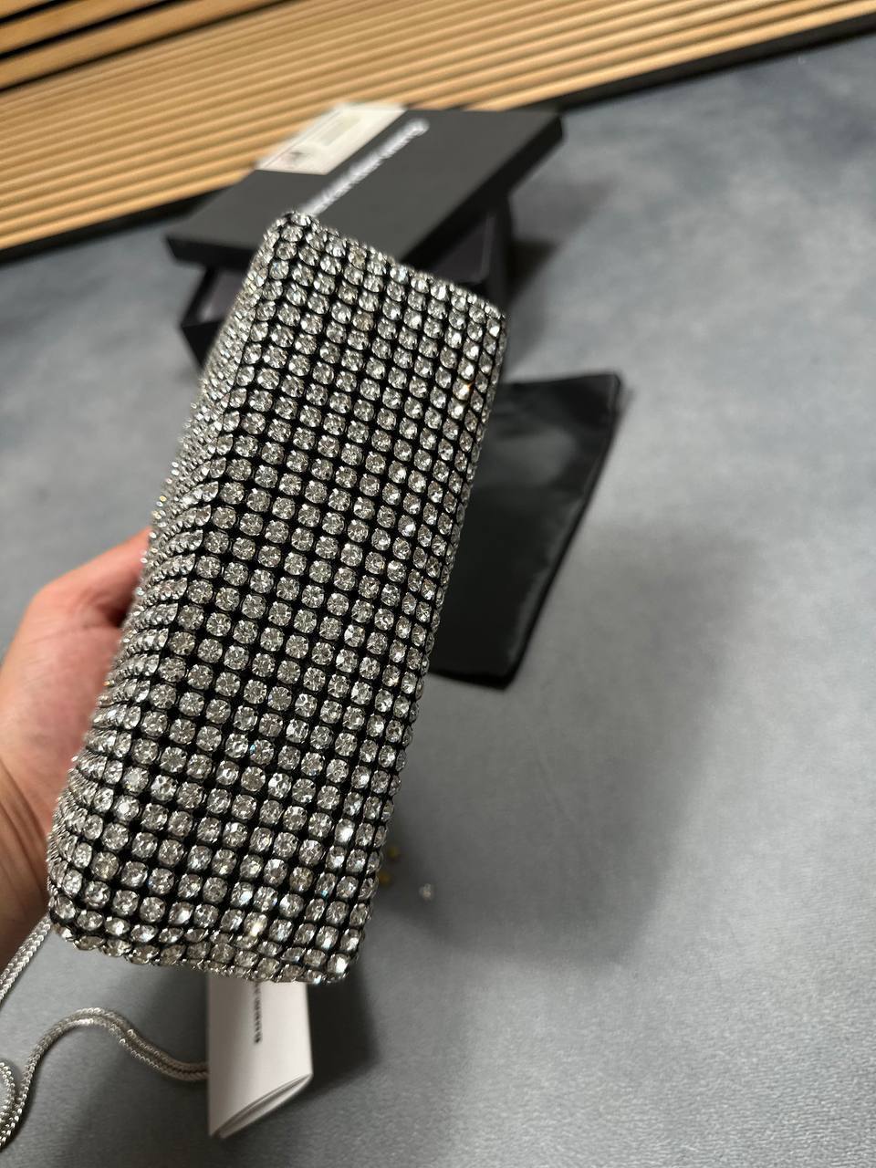 Alexander Wang Medium Wangloc Rhinestone Embellished Clutch Women's Bag UK Best Sale Replica