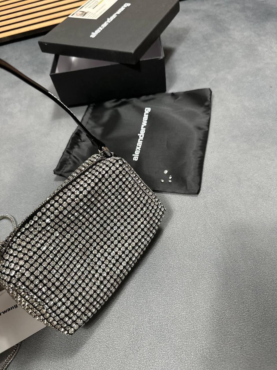 Alexander Wang Medium Wangloc Rhinestone Embellished Clutch Women's Bag UK Best Sale Replica