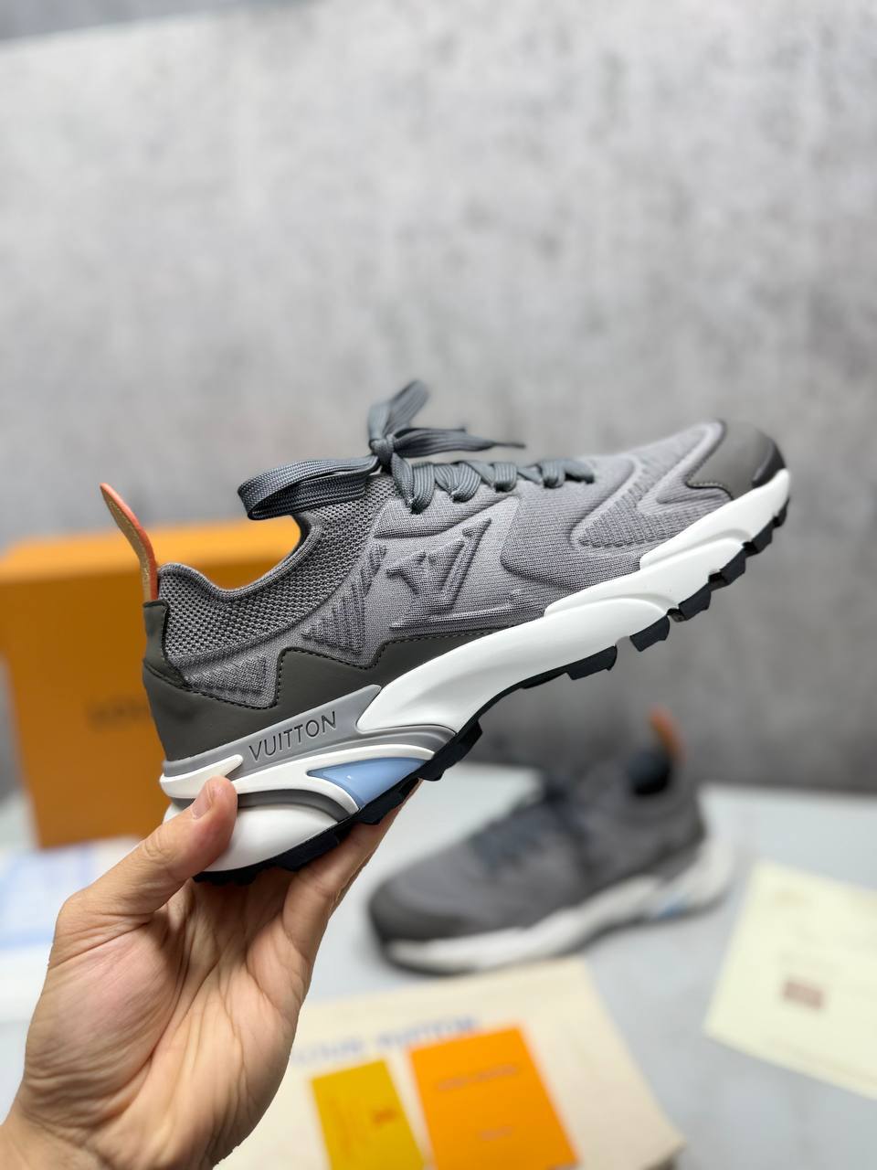 Louis Vuitton LV Runner Tatic Grey Sneaker Mens Best Sale UK Reps AAA Quality