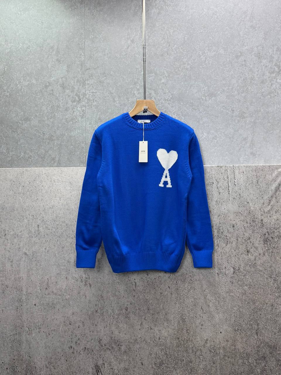 Ami Paris Wool Ami De Coeur Crewneck Jumpers Mens in Multiple Colors Best Sale UK Reps AAA Quality