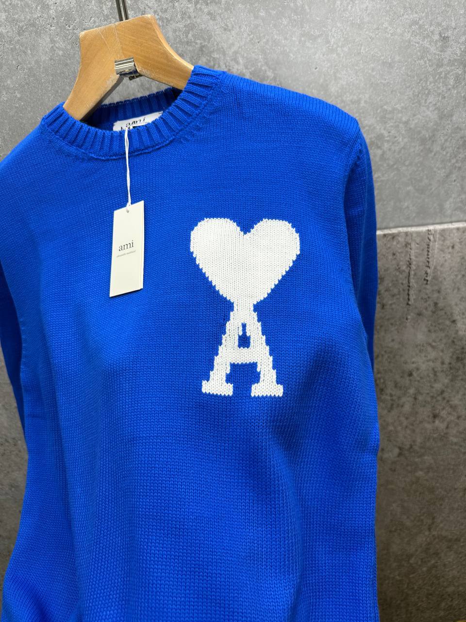 Ami Paris Wool Ami De Coeur Crewneck Jumpers Mens in Multiple Colors Best Sale UK Reps AAA Quality