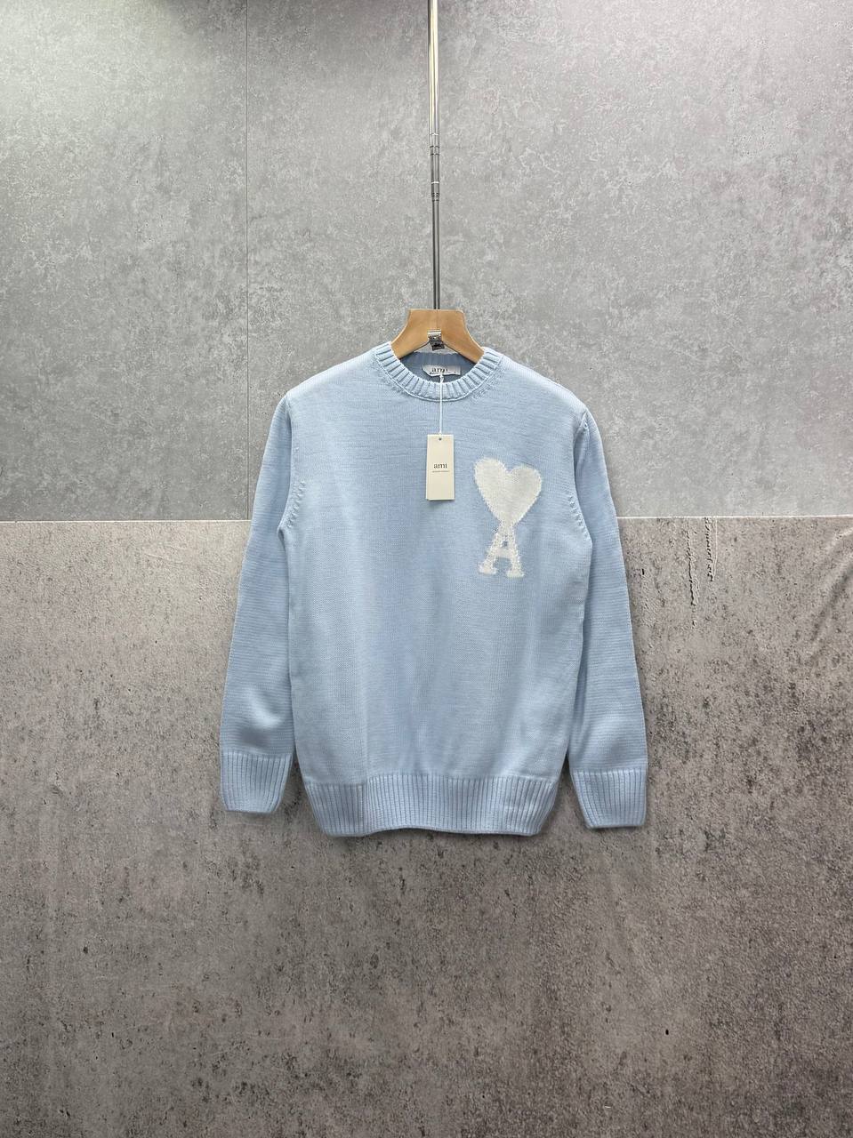 Ami Paris Wool Ami De Coeur Crewneck Jumpers Mens in Multiple Colors Best Sale UK Reps AAA Quality