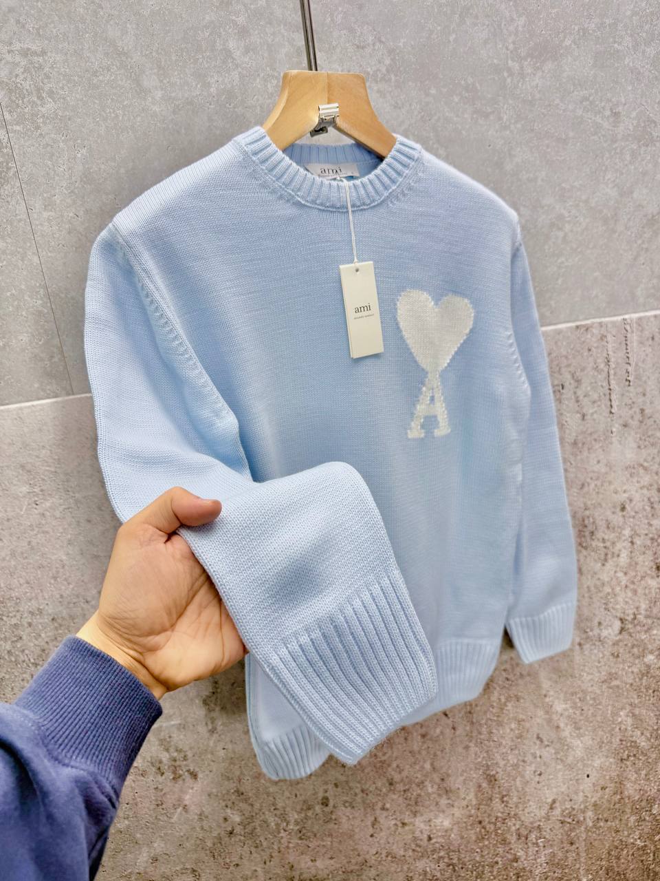 Ami Paris Wool Ami De Coeur Crewneck Jumpers Mens in Multiple Colors Best Sale UK Reps AAA Quality