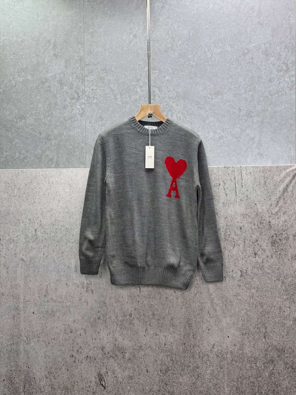 Ami Paris Wool Ami De Coeur Crewneck Jumpers Mens in Multiple Colors Best Sale UK Reps AAA Quality