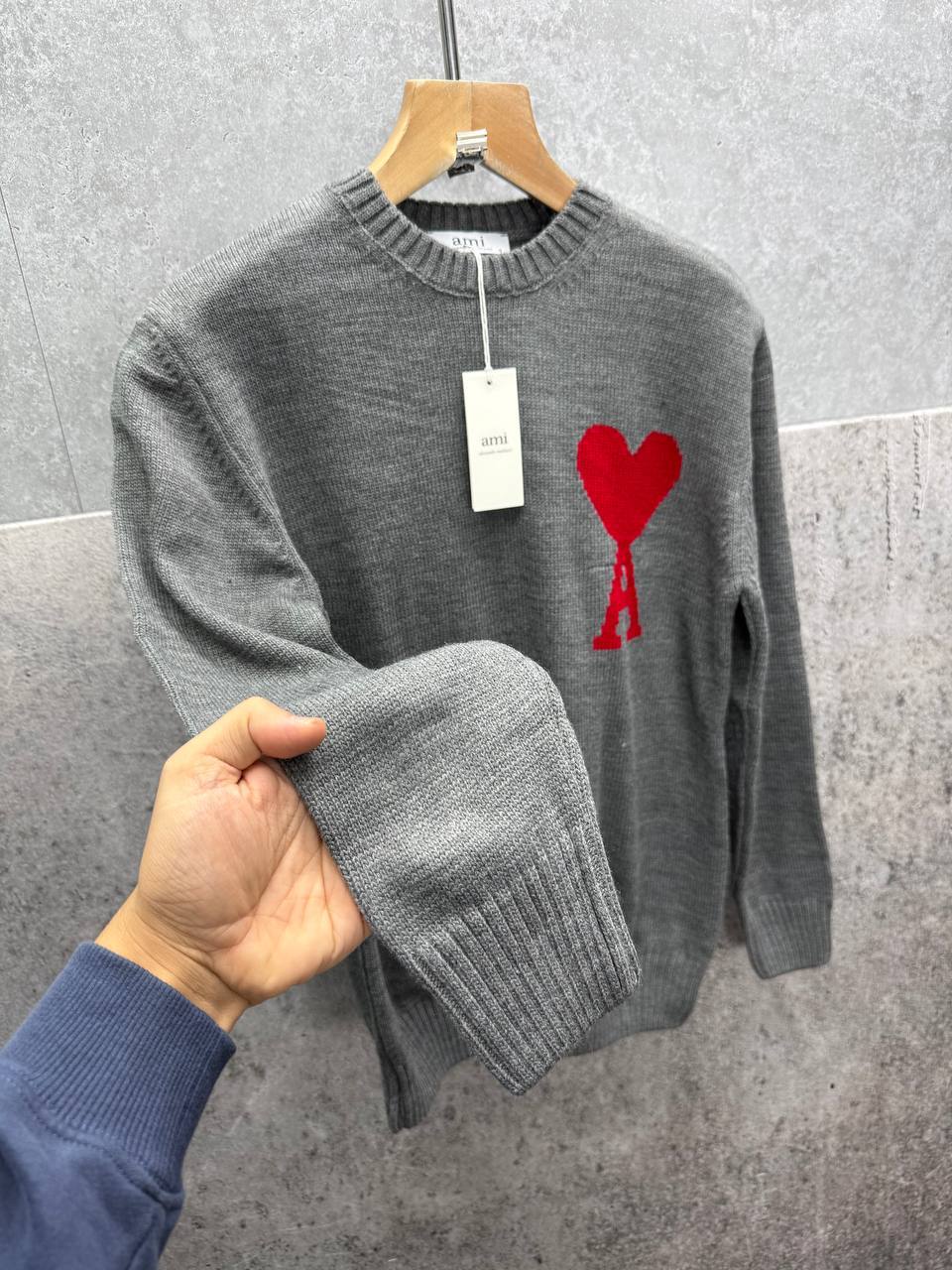 Ami Paris Wool Ami De Coeur Crewneck Jumpers Mens in Multiple Colors Best Sale UK Reps AAA Quality
