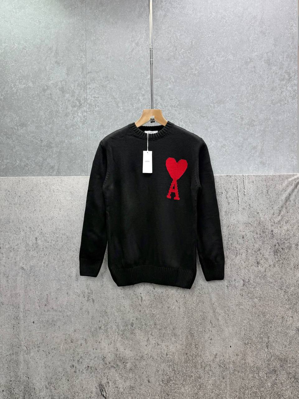 Ami Paris Wool Ami De Coeur Crewneck Jumpers Mens in Multiple Colors Best Sale UK Reps AAA Quality