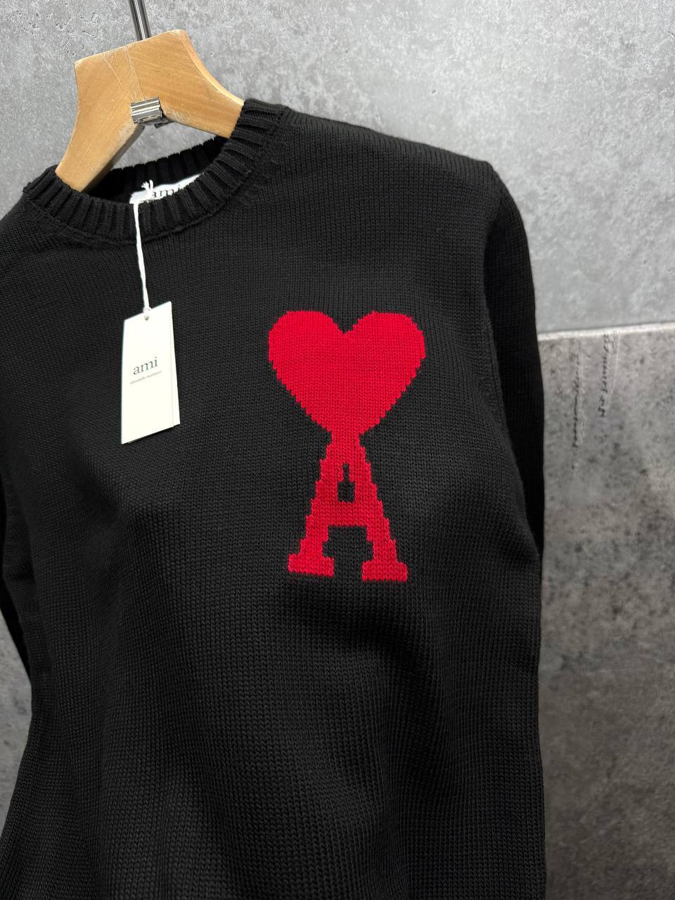 Ami Paris Wool Ami De Coeur Crewneck Jumpers Mens in Multiple Colors Best Sale UK Reps AAA Quality