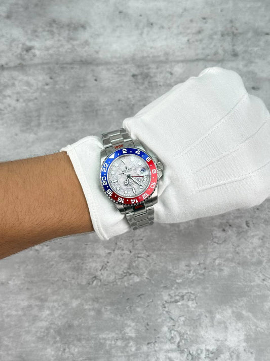 Rolex GMT-Master II Pepsi Meteorite Dial White Gold Mens Watches UK Reps AAA Quality