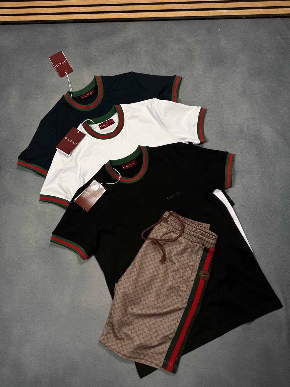 Gucci Short Sleeve Knitted T-Shirts & Shorts Sets Mens in Multiple Colors Replica UK AAA Quality