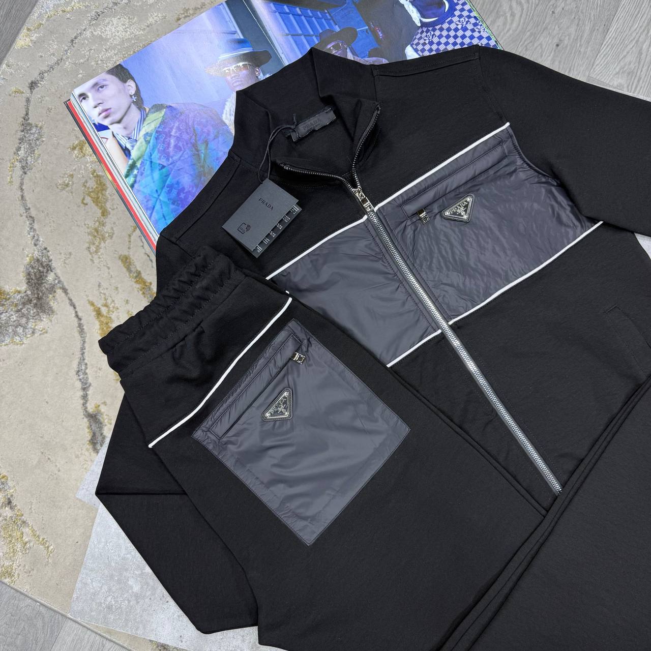 Prada Re-Nylon Panelled Full-Zip Mens Tracksuits in Multiple Colors Best Sale UK Reps AAA Quality