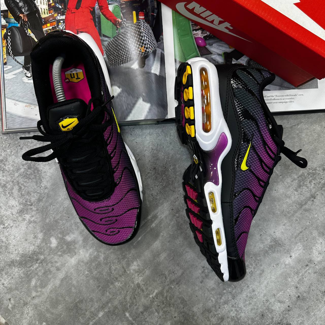 Nike TN Air Max Plus Black Laser Orange White Hyper Violet Mens Trainers Best Sale AAA Quality Sale UK