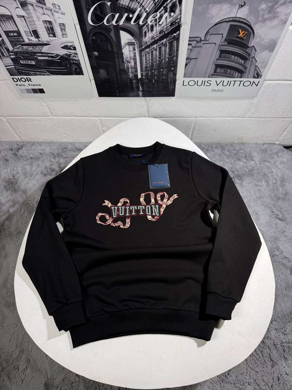 Louis Vuitton Embroidered Cotton Crewneck Jumpers Mens in Multiple Colors Best Sale UK Reps AAA Quality