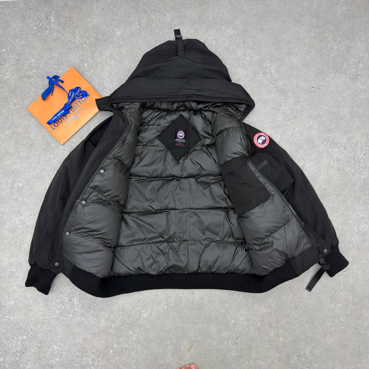 Canada Goose Chilliwack Hooded Bomber Jacket Mens in Black Color Best Sale UK Reps AAA Quality