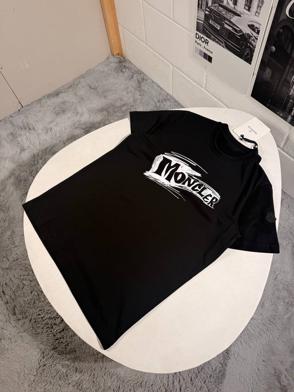 Moncler Men's Luxury Sketch Logo Cotton T-Shirt AAA Quality Reps UK