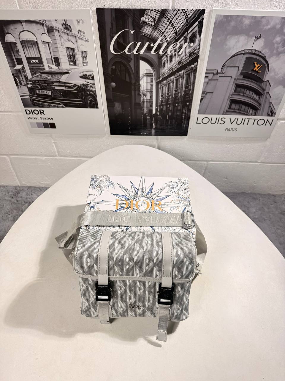 Dior Gray CD Diamond Canvas Hit the Road Backpack AAA Quality Reps UK