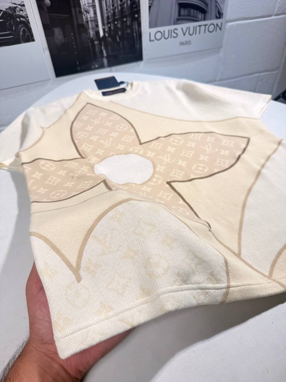 Louis Vuitton Men's Luxury Monogram Flower Graphic Knit T-Shirt AAA Quality Reps UK