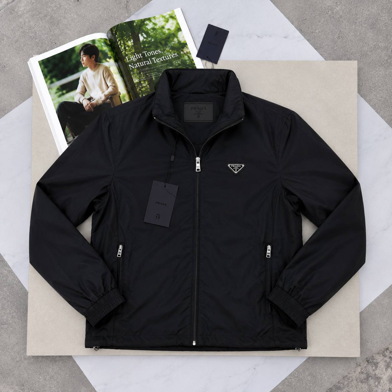 Prada Men's Luxury Re-Nylon Triangle Logo Jackets AAA Quality Reps UK