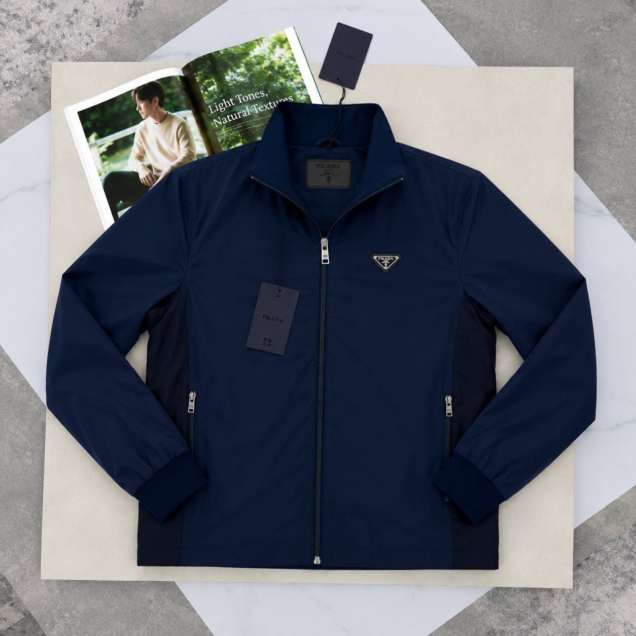 Prada Men's Luxury Re-Nylon Triangle Logo Jackets AAA Quality Reps UK