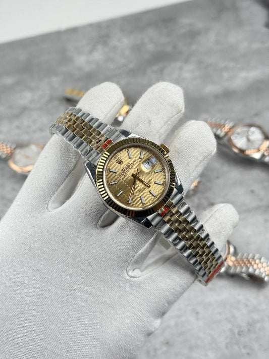 Rolex Datejust Two Tone Jubilee Fluted Yellow Gold Dial Mens Watch Best Sale UK Reps AAA Quality