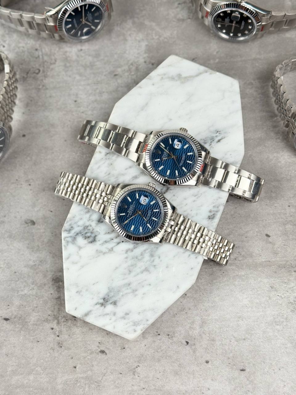 Rolex Datejust Fluted Blue Dial with Two Different Chain Bracelets Mens Watch Best Sale UK Reps AAA Quality