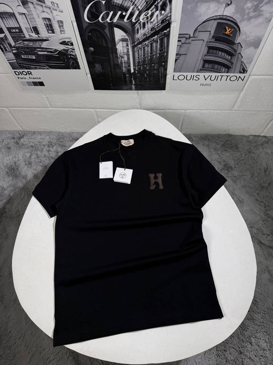 Hermes H'Cheval" with Leather Detail T-shirt Mens in Multiple Colors Best Sale UK Reps AAA Quality