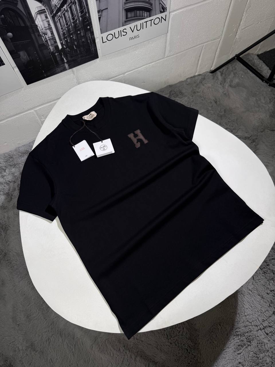 Hermes H'Cheval" with Leather Detail T-shirt Mens in Multiple Colors Best Sale UK Reps AAA Quality